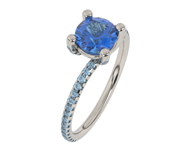 Elmas yüzük beyazda izole edilmiş. 3d illüstrasyon