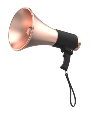 Siyah arka planlı megafon. vektör.