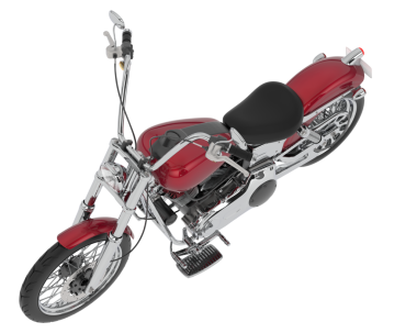 Beyaz arka planda kırmızı motosiklet. 3d oluşturma.