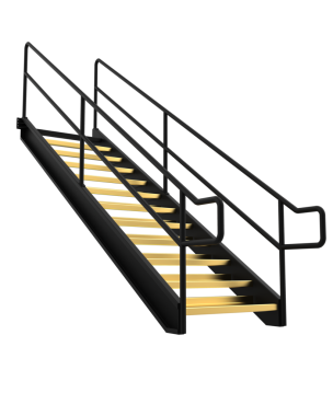 Modern merdiven beyaz arka planda izole edilmiş. 3d oluşturma.