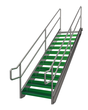 Metal raylı merdiven