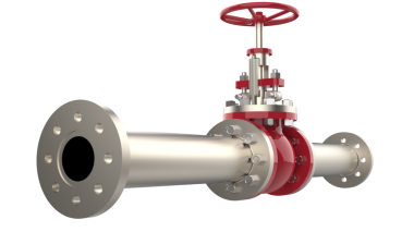 Beyaz arkaplanda izole edilmiş bir valf ile illüstrasyon