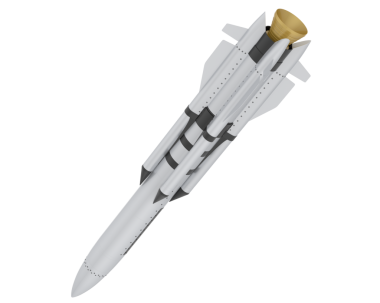 Siyah arka planda izole edilmiş beyaz askeri bıçağın üç boyutlu çizimi