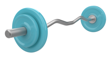 3 boyutlu spor malzemesi ve dambıl.