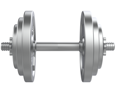 Krom halterli metal çan. 3 boyutlu illüstrasyon beyaz üzerine izole edildi