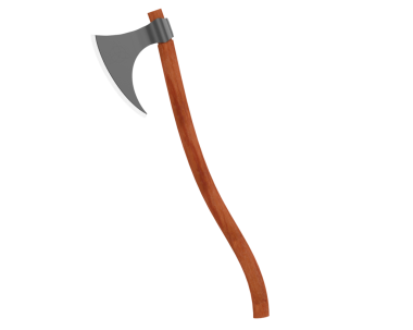 Balta simgesi, karikatür tarzı