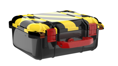 Sarı bir kutunun 3 boyutlu görüntüsü