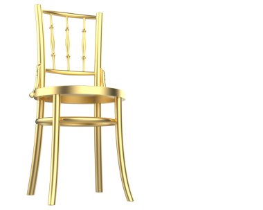 Altın desenli klasik sandalye.