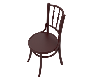 Beyaz arkaplanda izole edilmiş 3 boyutlu bir sandalye görüntüleme