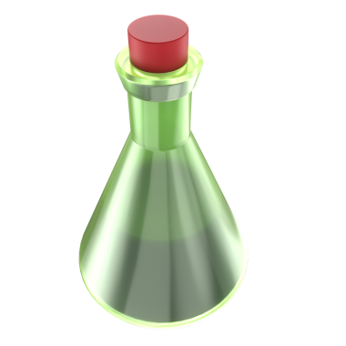 Siyah arka planda 3 boyutlu yeşil cam şişe..