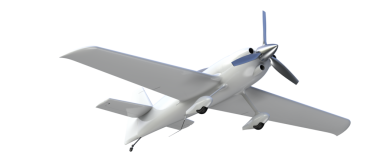 Beyaz zemin üzerinde izole edilmiş bir uçağın 3 boyutlu resmi