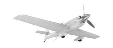 Siyah arka planda beyaz bir uçak. 3d illüstrasyon.