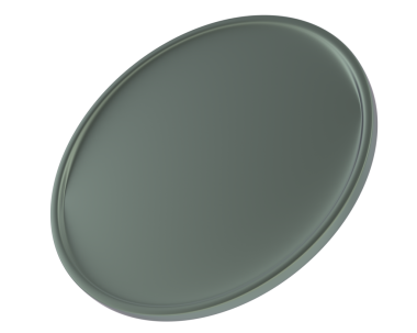 Beyaz arkaplanda boş oval plaka