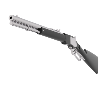 Beyaz arka planda izole edilmiş 3 boyutlu bir silah.