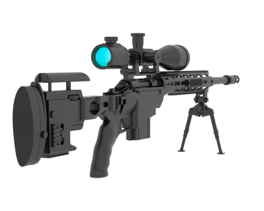 Optik görüşlü modern tüfek.