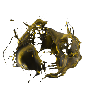 Bir damla siyah beyaz sıvı. 3D illüstrasyon, 3D canlandırma.