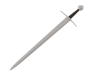 Beyaz arka planda izole gümüş kılıç