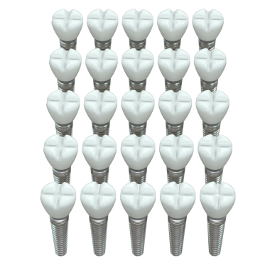 Beyaz arkaplanda izole edilmiş beyaz raptiyelerin 3 boyutlu çizimi