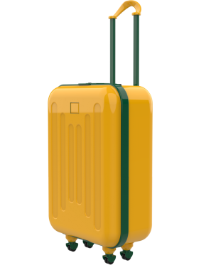 Seyahat çantalı bir bavul. vektör illüstrasyonu