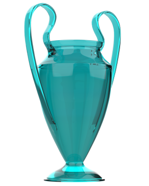 Beyaz arkaplandaki bir cam bardağın 3 boyutlu görüntüsü