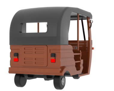 Kahverengi modern araba beyaz arkaplanda izole edilmiş