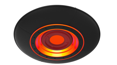 Beyaz üzerine izole kırmızı ışık topu