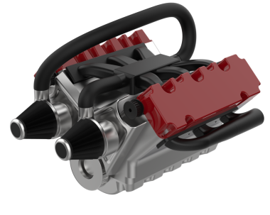 motor pompası siyah üzerine izole