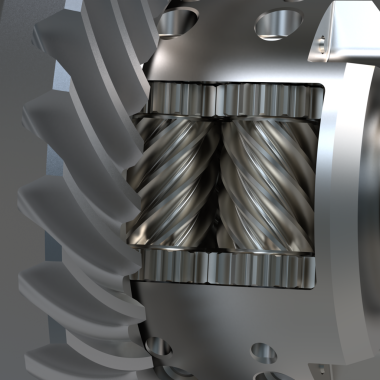 Dişli motorunun 3 boyutlu illüstrasyonu