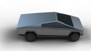 Boş siyah çerçeveli fütüristik araba