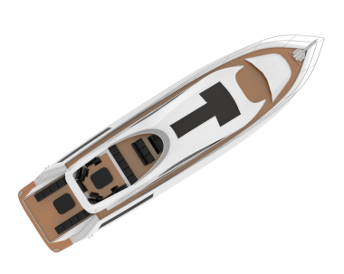 Yatın beyaz arkaplandaki vektör görüntüsü.