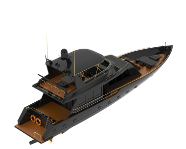 Tekne arka planda izole. 3D görüntüleme - illüstrasyon