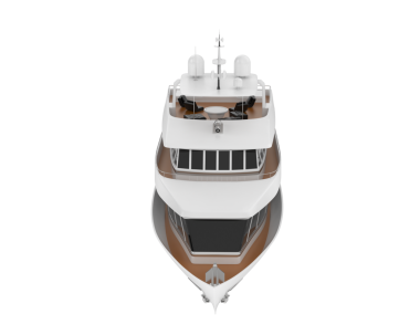 Üç boyutlu lüks bir yolcu gemisinin siyah bir sırt üstü çizimi.