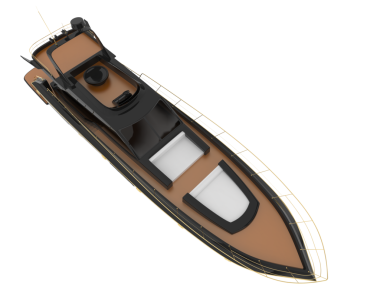 Beyaz arka planda izole edilmiş 3 boyutlu bir tekne. 3d oluşturma.