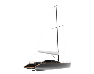 Yelkenli yat beyaz arka planda izole edilmiş. 3D oluşturuldu.