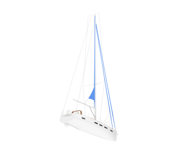 Denizdeki yat teknesi. 3d oluşturma.