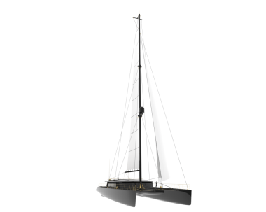 Beyaz arka planda izole edilmiş bir yat. 3d oluşturma