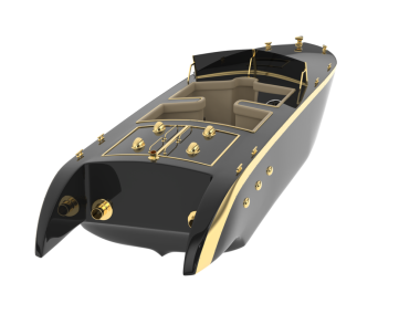 Siyah arka planda bir yelkenli.