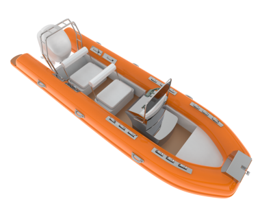 Siyah arka planda izole edilmiş beyaz bir teknenin 3 boyutlu görüntüsü