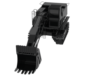 3D yansıtıcı bir kolun dış hatları siyah bir arkaplan ile canlandırılması