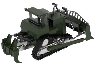 yeşil tarımsal makine beyaz arka planda 3 boyutlu görüntüleme