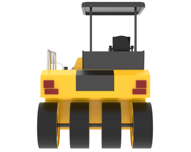 Beyaz arka planda sarı oyuncak araba. 3d oluşturma.