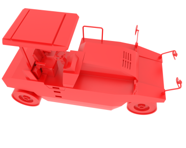 Kırmızı kamyon beyaz arkaplanda izole edildi