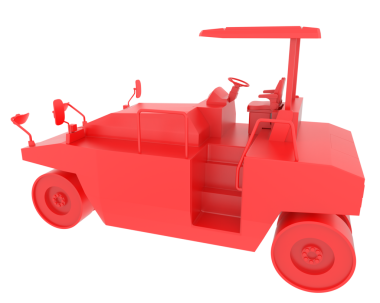 beyaz zemin üzerine kırmızı traktör