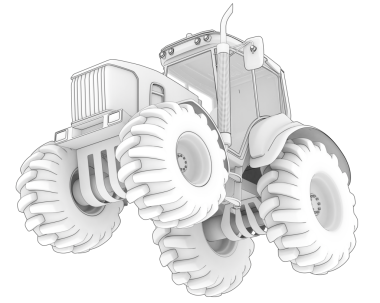 Traktör beyaz arka planda.