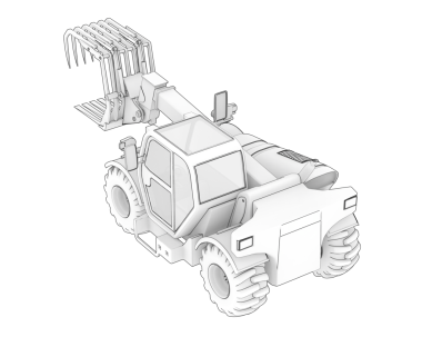 Beyaz arkaplanda izole edilmiş 3 boyutlu bir kamyon tasarımı