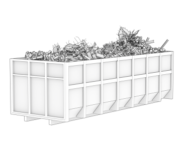 Beyaz arkaplanda metal kutular