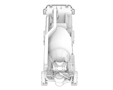 Siyah arka planda beyaz bir motorun 3 boyutlu çizimi