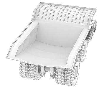 Beyaz arka planda beyaz bir yatağın 3 boyutlu canlandırması