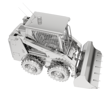 Beyaz sırtlı yansıtıcı robot 3D görüntüleme