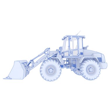 Ekskavatör illüstrasyon izole renk sanat eseri